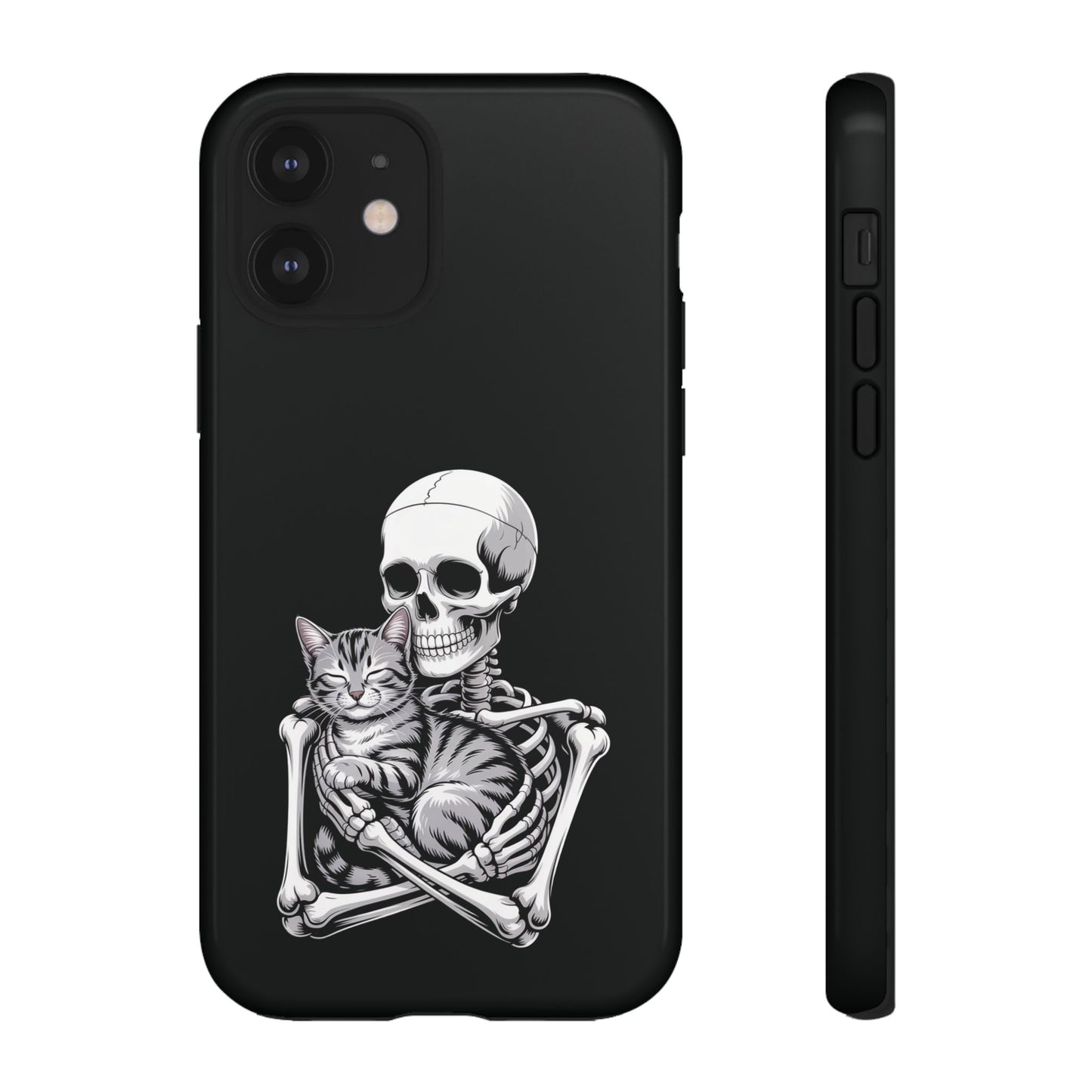 Skeleton Hugging Tabby Cat - Phone Case