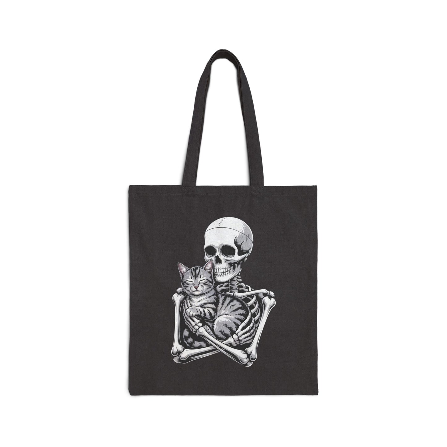 Skeleton Hugging Tabby Cat - Tote Bag