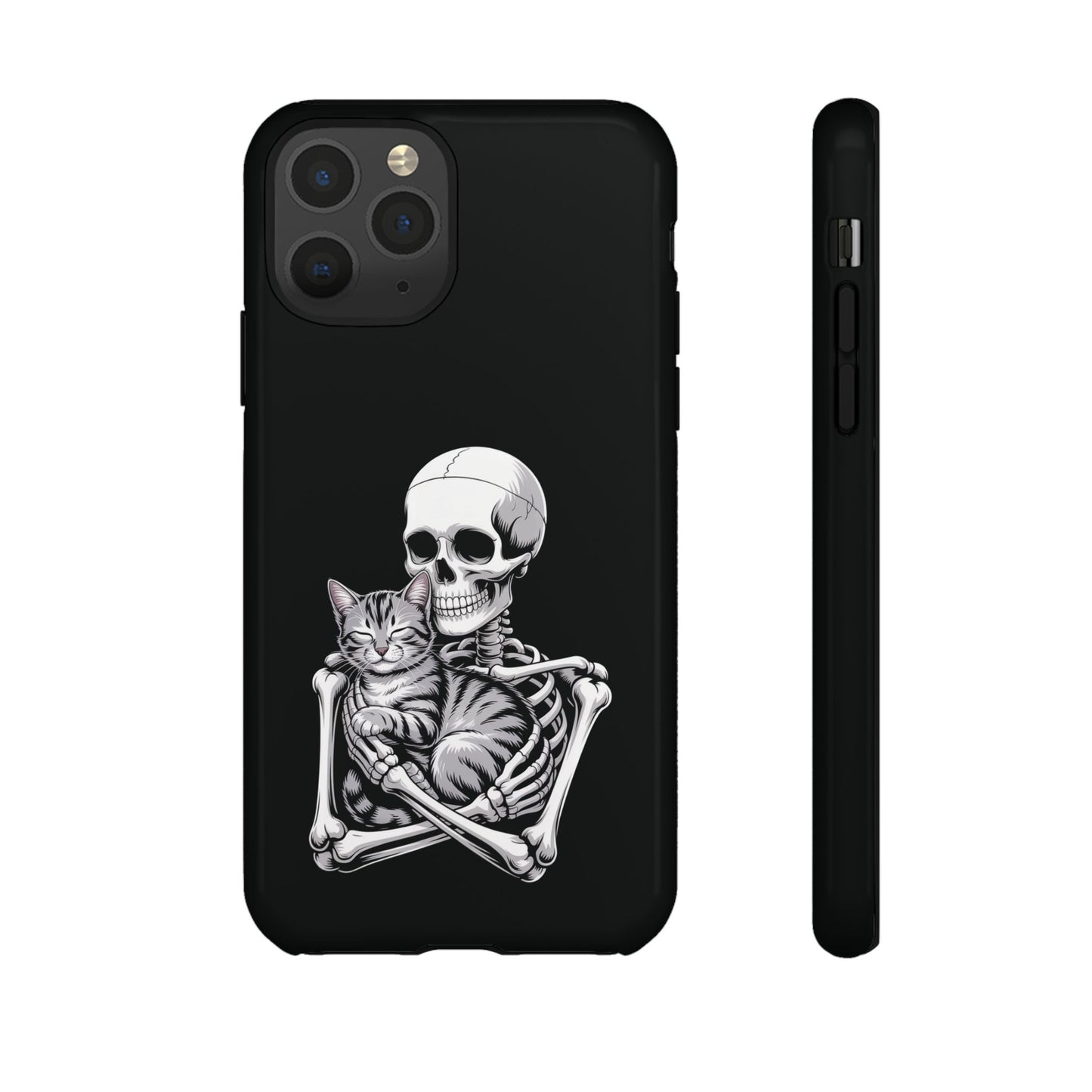 Skeleton Hugging Tabby Cat - Phone Case