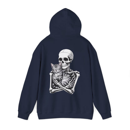 Skeleton Hugging Tabby Cat - Unisex Hoodie