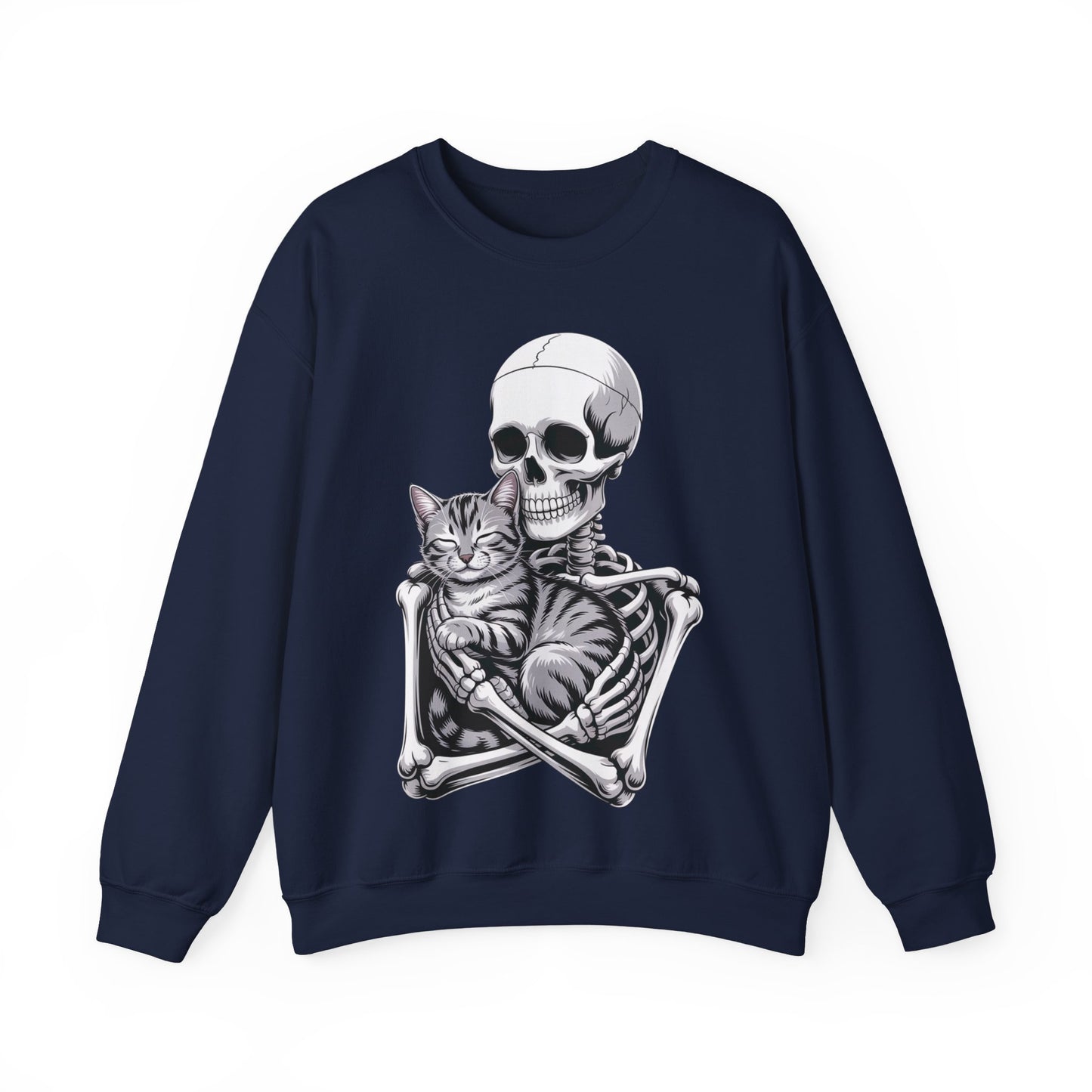 Skeleton Hugging Tabby Cat - Unisex Sweatshirt