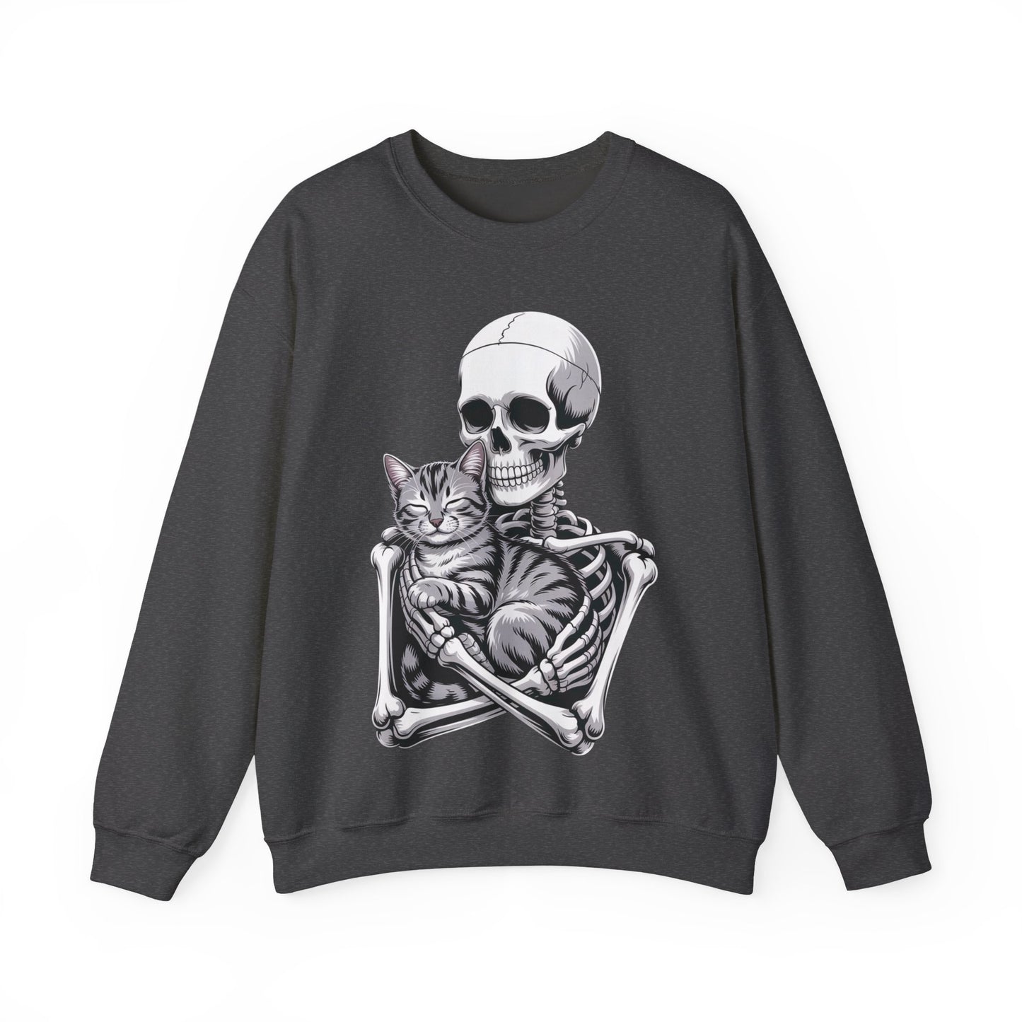 Skeleton Hugging Tabby Cat - Unisex Sweatshirt