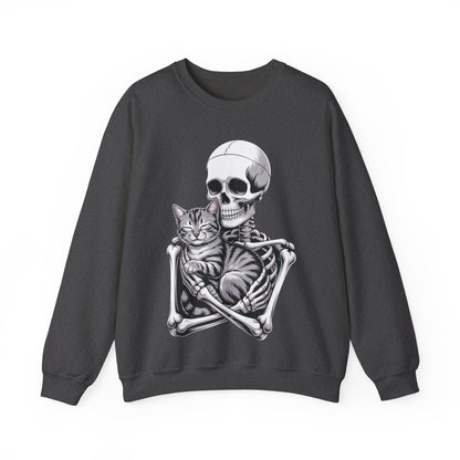 Skeleton Hugging Tabby Cat - Unisex Sweatshirt