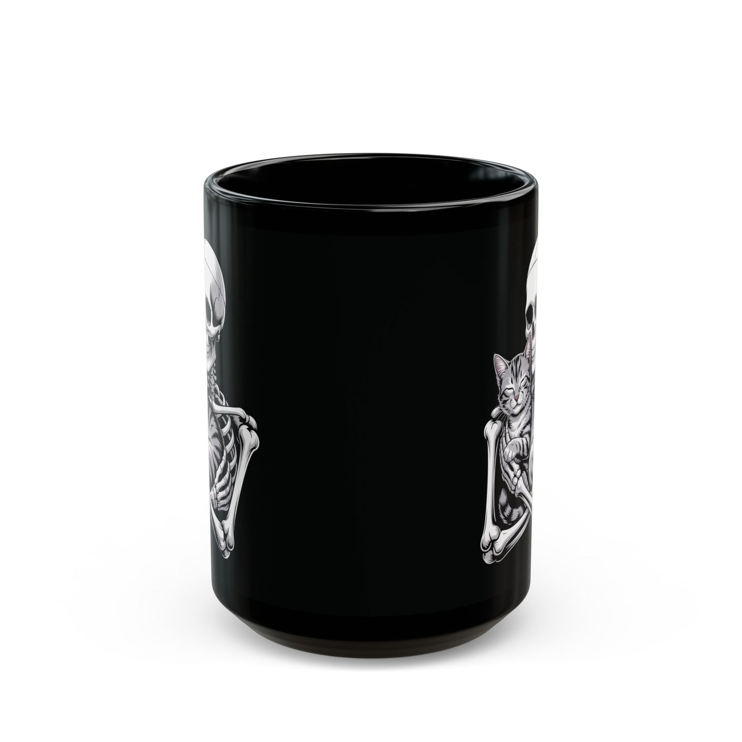 Skeleton Hugging Tabby Cat - Mug