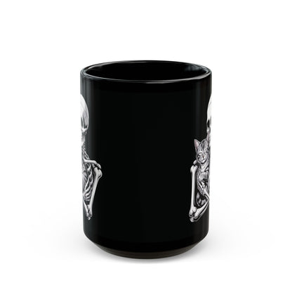 Skeleton Hugging Tabby Cat - Mug