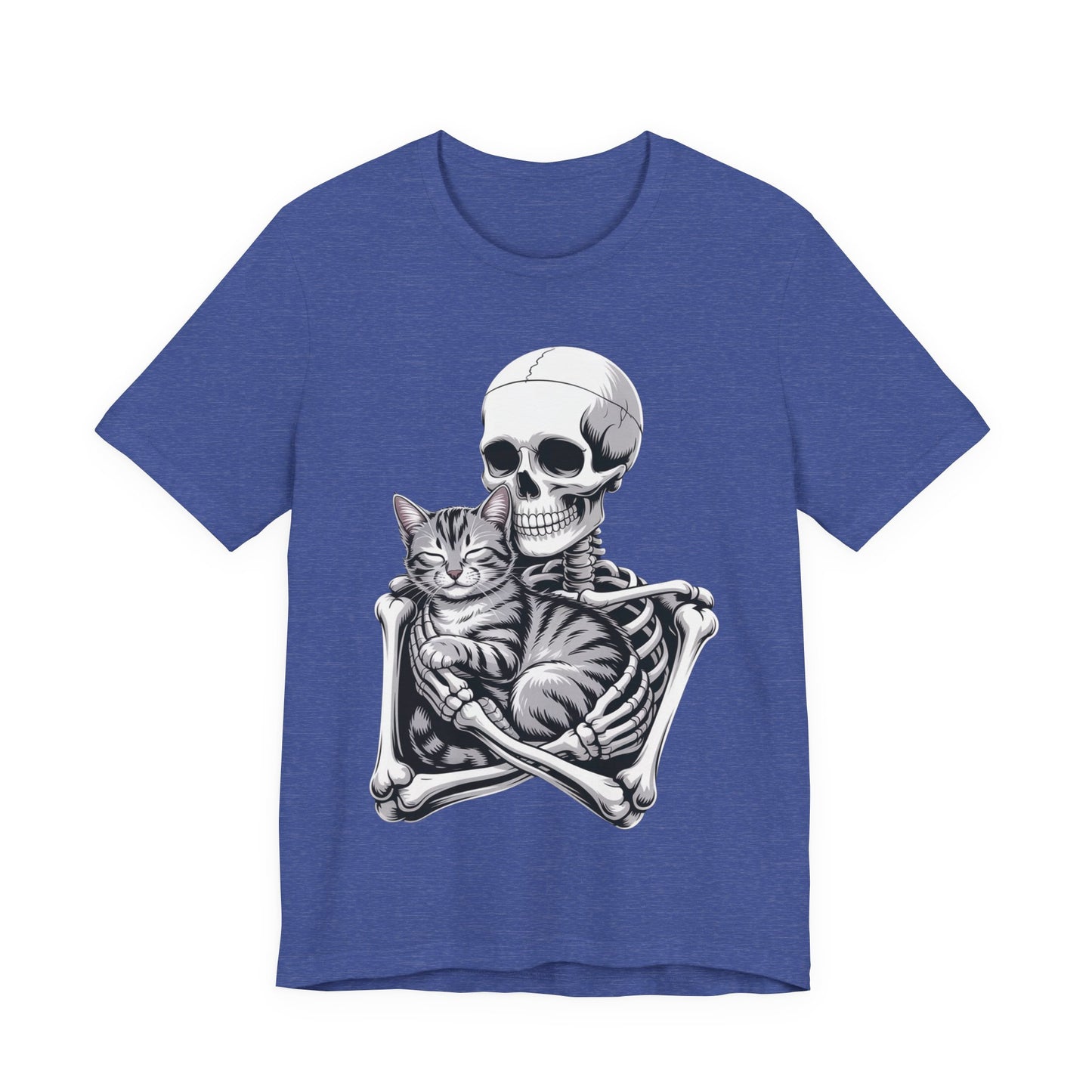 Skeleton Hugging Tabby Cat - Unisex T-Shirt