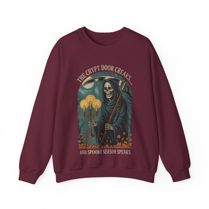 The Crypt Door Creaks… And Spooky Season Speaks. - Unisex Sweatshirt