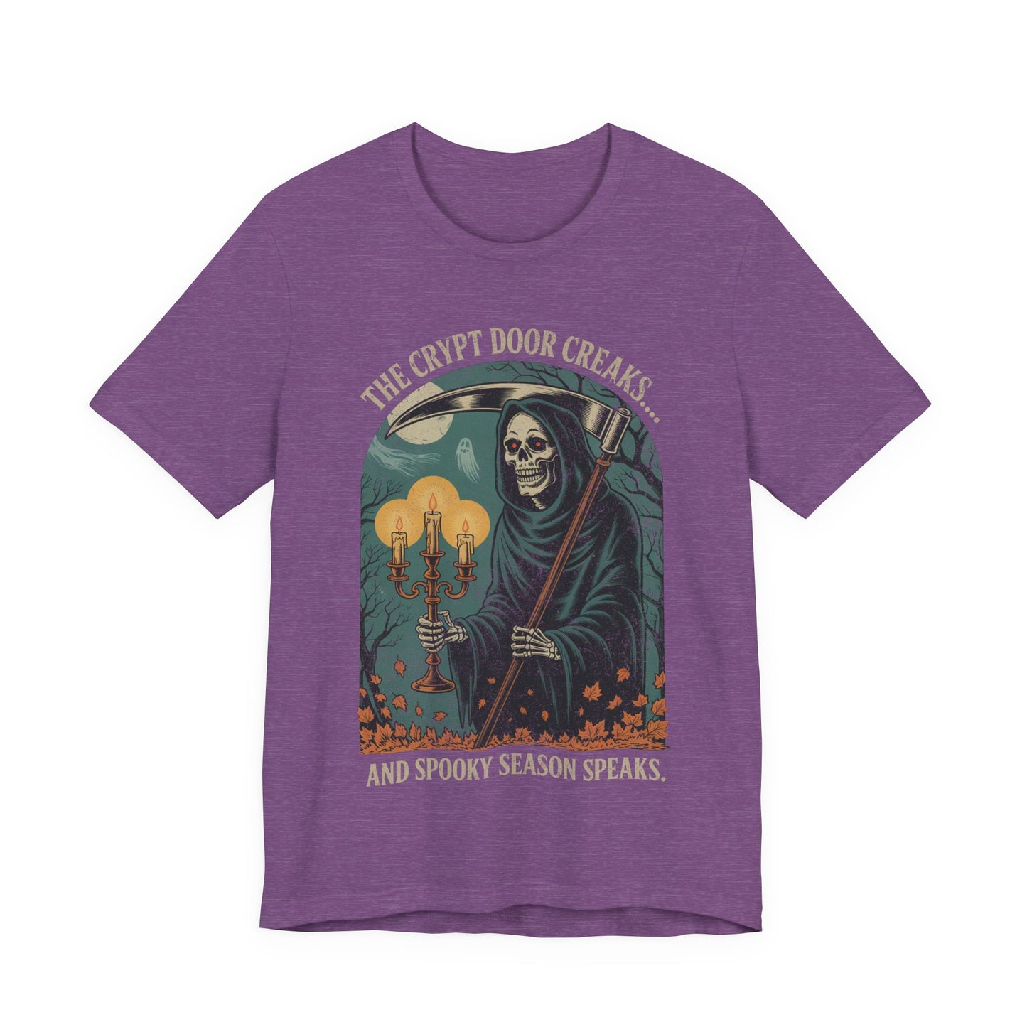 The Crypt Door Creaks… And Spooky Season Speaks. - Unisex T-Shirt