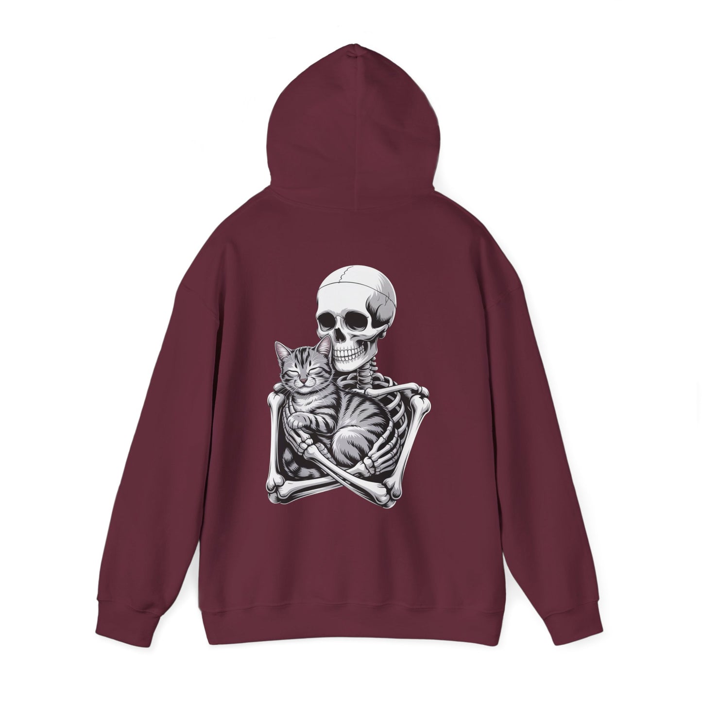 Skeleton Hugging Tabby Cat - Unisex Hoodie