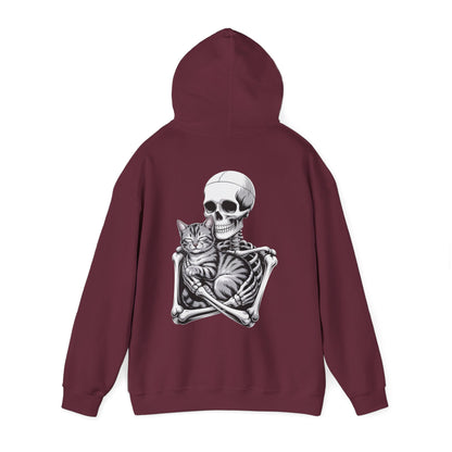 Skeleton Hugging Tabby Cat - Unisex Hoodie