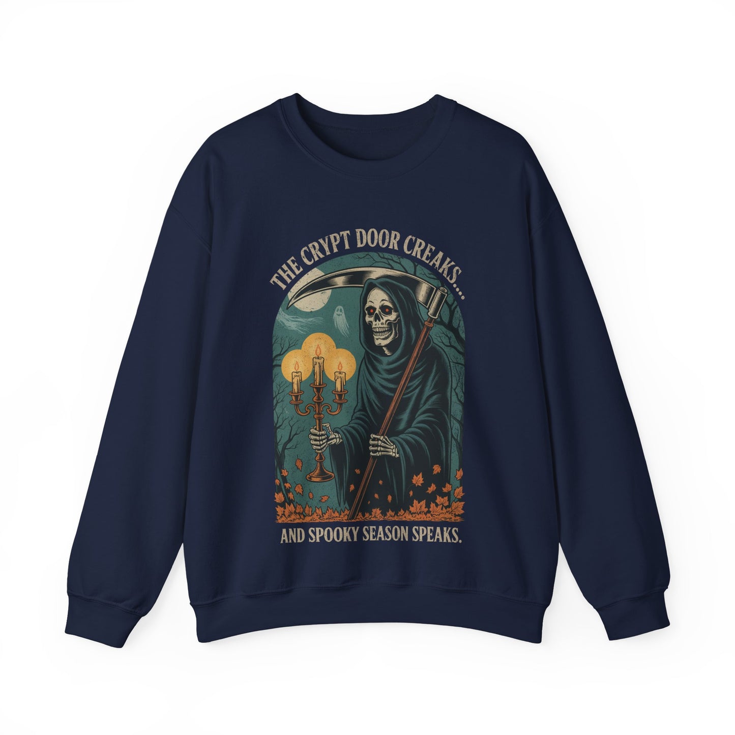 The Crypt Door Creaks… And Spooky Season Speaks. - Unisex Sweatshirt