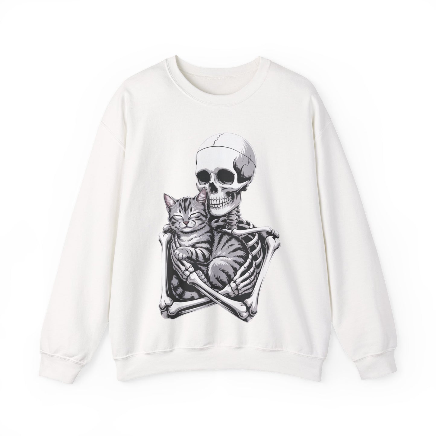 Skeleton Hugging Tabby Cat - Unisex Sweatshirt