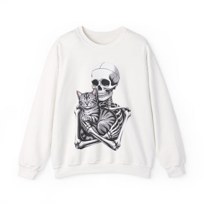 Skeleton Hugging Tabby Cat - Unisex Sweatshirt