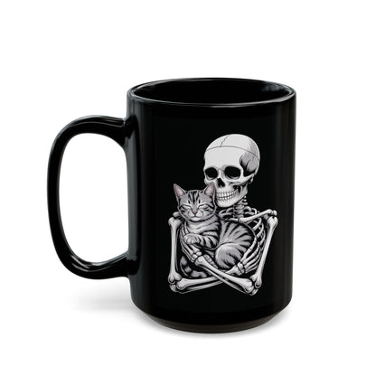 Skeleton Hugging Tabby Cat - Mug