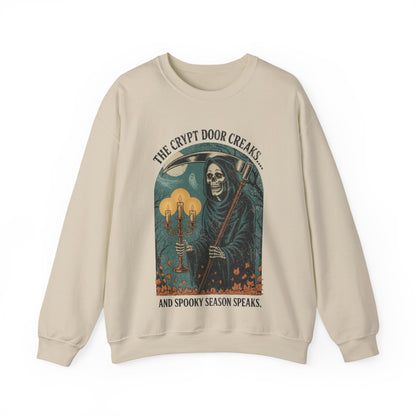 The Crypt Door Creaks… And Spooky Season Speaks. - Unisex Sweatshirt