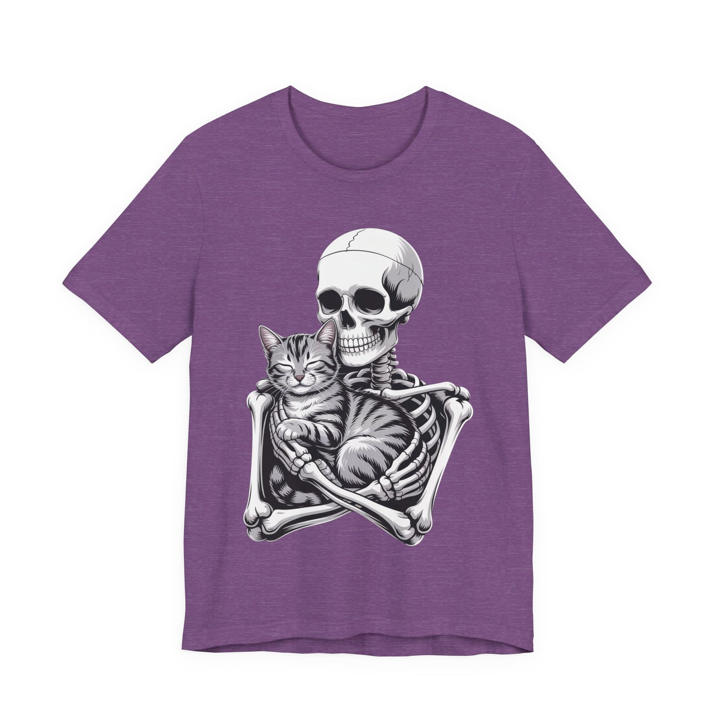 Skeleton Hugging Tabby Cat - Unisex T-Shirt