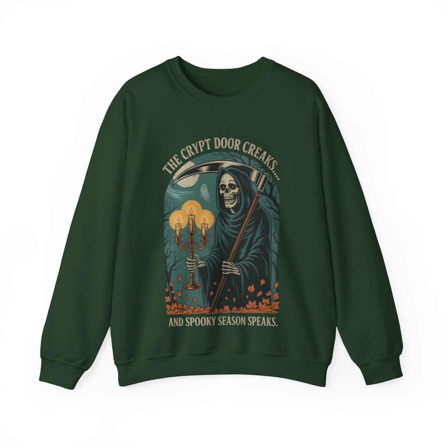 The Crypt Door Creaks… And Spooky Season Speaks. - Unisex Sweatshirt