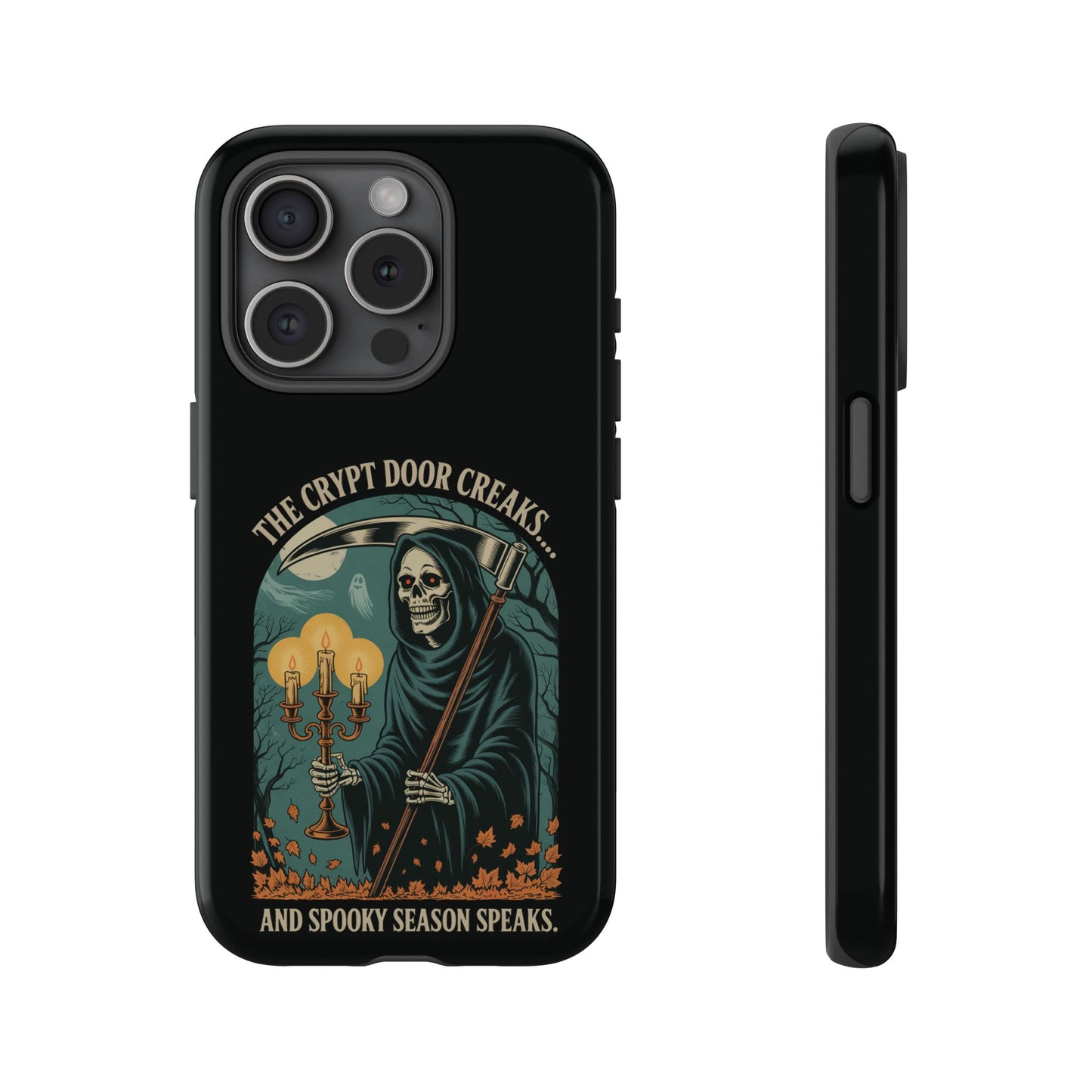The Crypt Door Creaks… And Spooky Season Speaks.  - Phone Case