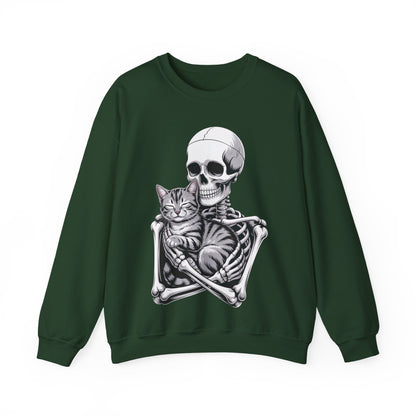 Skeleton Hugging Tabby Cat - Unisex Sweatshirt
